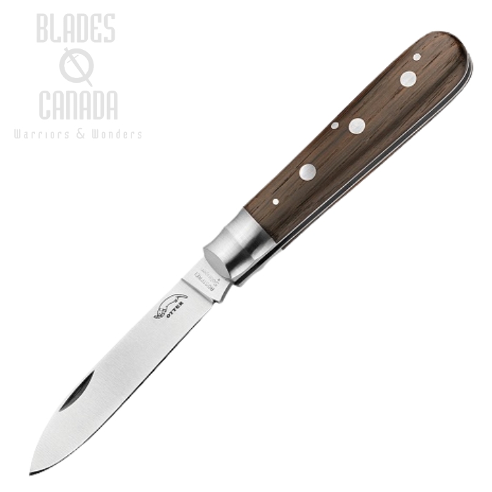 Otter-Messer Three Rivet Folding Knife, Carbon Steel, Smoked Oak, 169